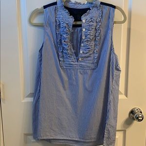 J.Crew Ruffle Stripe Sleeveless Top